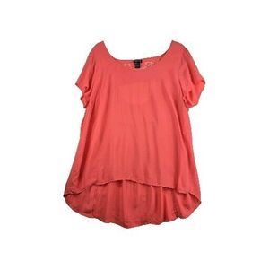 Torrid Blouse Orange Short Sleeve with small opening Back 1
